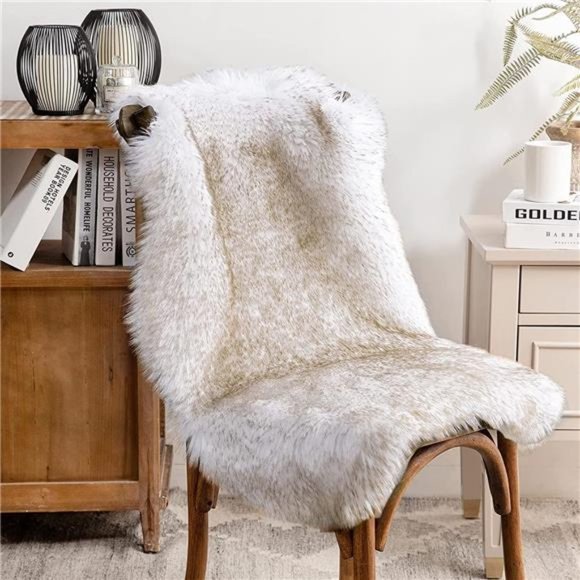 Fluffy Soft Faux Fox Fur Area Rugs for Bedroom Livingroom Kids Room Decor - Picture 2 of 7